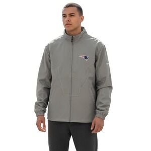 Reebok NFL On Field New England Patriots Jacket Mens 2XL Gray Full Zip Softshell